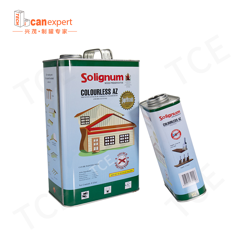Квадратен правоъгълен метален контейнер за калай за лепило/engine масло/machine масло/solvent/paint опаковка