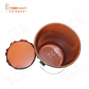 Персонализиран празен метален калай боя кофа стомана желязо бяло покритие барабан с дръжка и капак на цветя