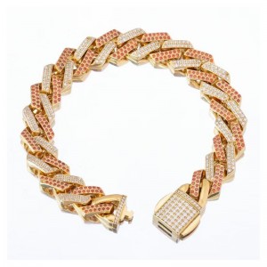 Zircon Персонализиран хип хоп Куба гривна Кристална Супер флаш стотина съвпадение