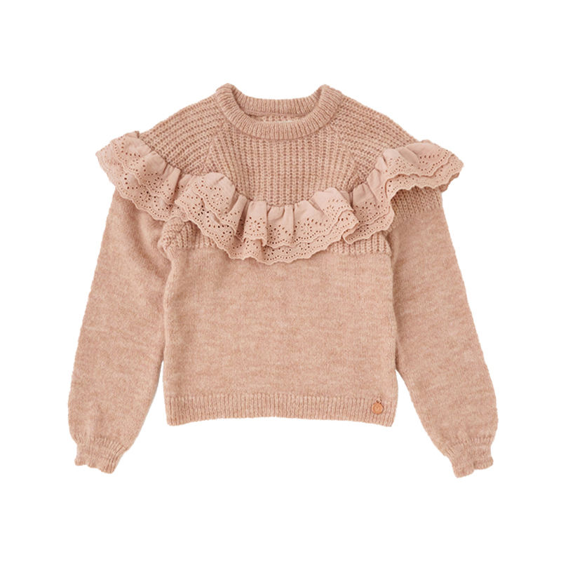 Най -новата зимна кръгла шия с пуловер с плетеница памук