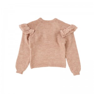 Най -новата зимна кръгла шия с пуловер с плетеница памук