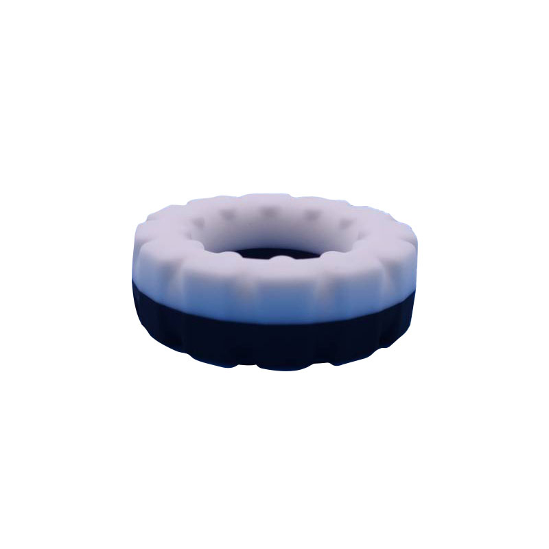 Фабрика на едро най-добрата цена мъжки закъснение Еякулация мек силиконов пенис пенис пръстени за мъже (пръстен във формата на гума черен&white)