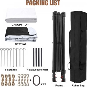 Градински доставки пергола алуминий на открито беседка на открито Използване с мрежа за комари, сиво