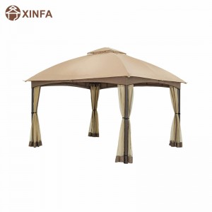 10x 12 Patio Dome Gazebo W/mosquito Netting, двустепенна вентилирана плота за задния двор градинска морава