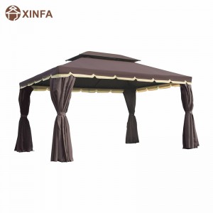 10 \\\\ \'x 13 \\\\\' Patio Gazebo Double Roof Outdoor Bazebo Bazeb Belter с мрежа&завеси, кафе