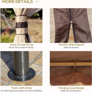 12 \\\\ \'x 10 \\\\\' 2-нива на открито палатка за балдахин за вътрешен двор с трамвайни стени с цип, бежово