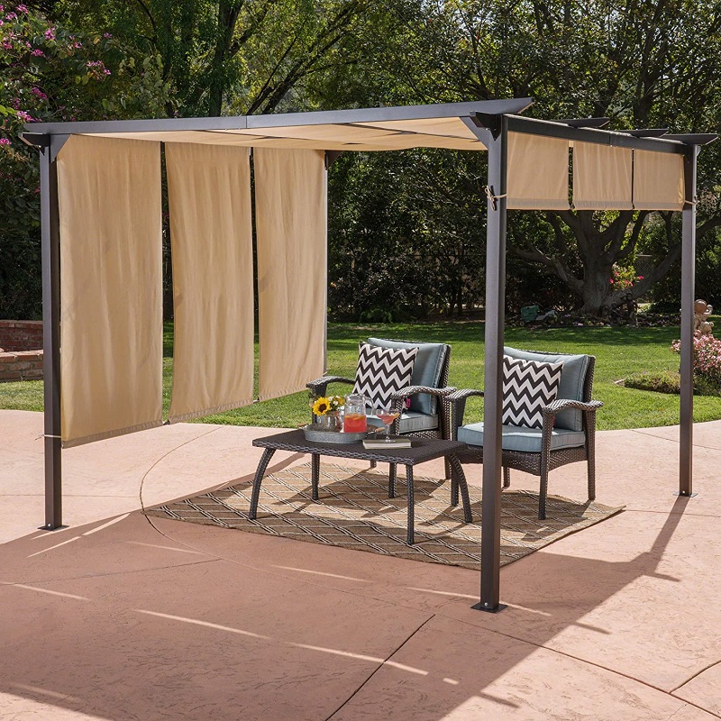 10 \\ 'x 10 \\' Външна прибираща се пергола палатка в домашна палатка Dione Outdoor Steel, кафява