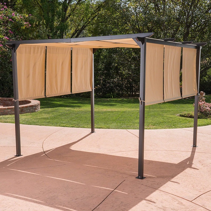 10 \\ 'x 10 \\' Външна прибираща се пергола палатка в домашна палатка Dione Outdoor Steel, кафява