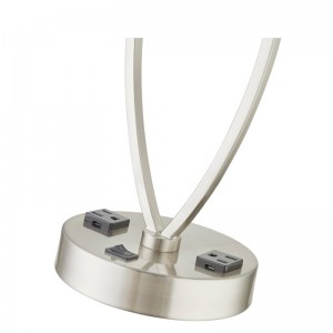 Спи една лека лампа за маса с четка никел покритие, на/off рокерски превключвател и два търговски обекта в стаята