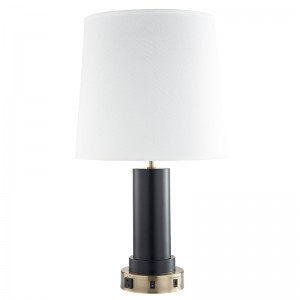 Персонализирана лампа за нощен и античен месин и черно покритие, на/off рокер превключвател, удобен изход и USB порт за зареждане в с...