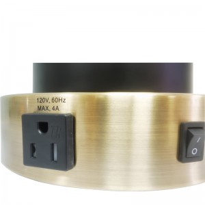 Персонализирана лампа за нощен и античен месин и черно покритие, на/off рокер превключвател, удобен изход и USB порт за зареждане в с...