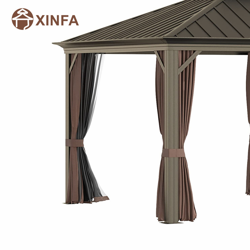 20 \\ 'x 12 \\' алуминиева рамка Hardtop Bazebo Canopy с поцинкован стоманен двоен покрив