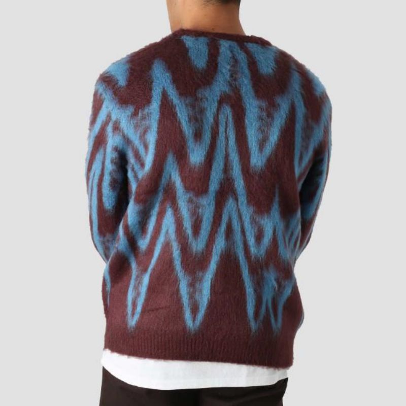 Висококачествен персонализиран модел плетен жакард дизайн Men's Cardigan пуловер