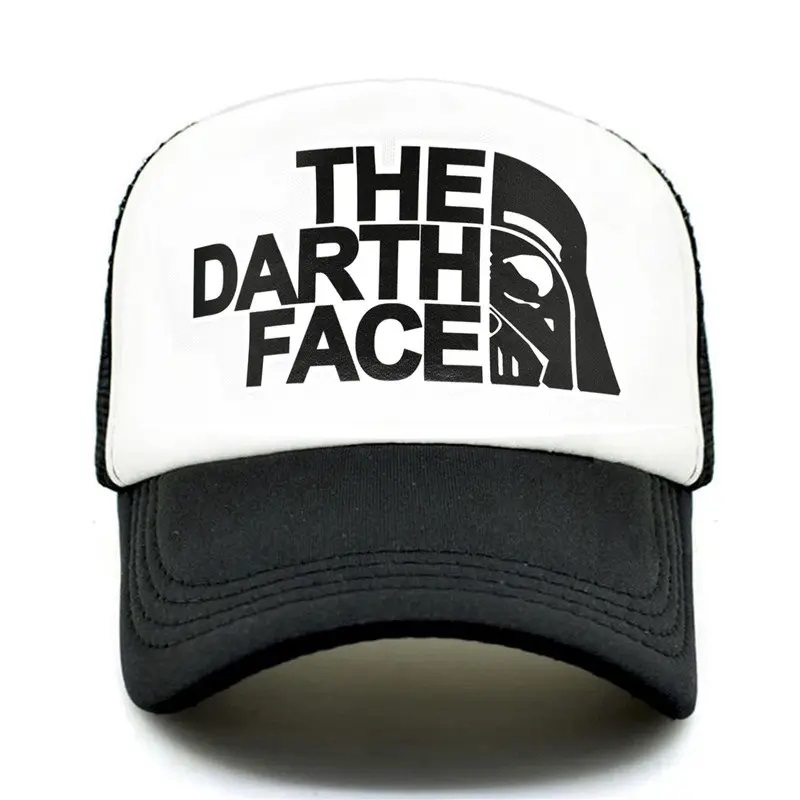 Darth Trucker Cap Star Cap Men Смешна лице шапка Бейзболни шапки Готино лятна мрежа Мреща шапка за мъже