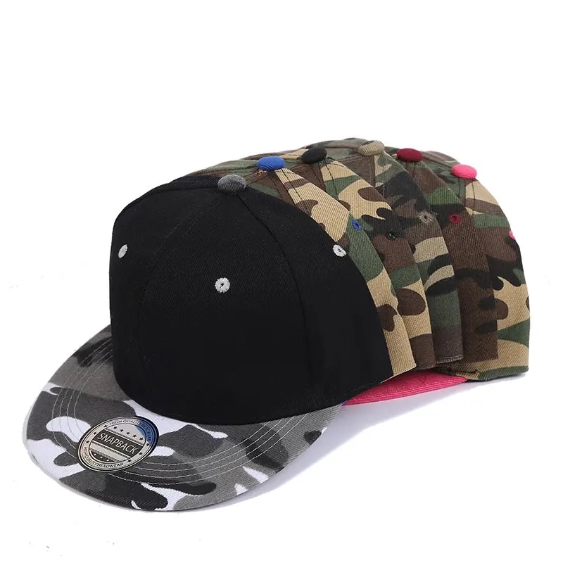 Персонализирано лого масивна цветна шапка Camo Light Plate по протежение на бейзболна шапка мъже и жени летни хип -хоп скейтборд Snapback капачки