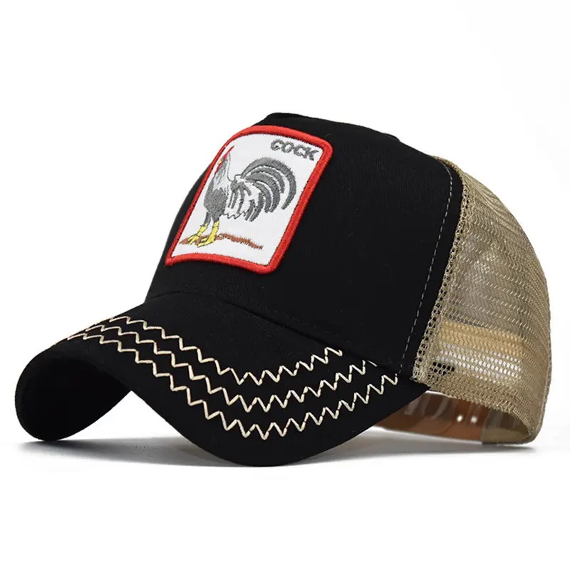 На едро мода 5 панел Карикатура Спортни шапки Бродерия Мреша Gorros Бейзболна шапка Мъже камиони за животни шапки