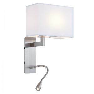 Хотел Hospitality Hotel Sconce с четка никелови покрития и правоъгълна тъкан нюанс в хотел Типична стая за стаи