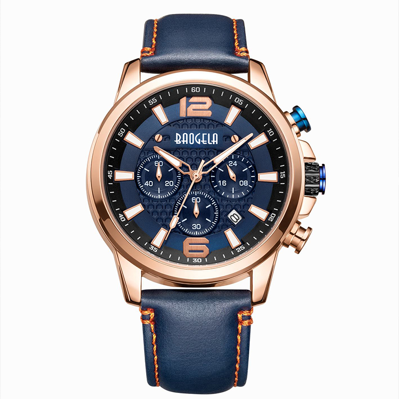 Baogela часовници за мъже нов хронограф кварцов часовник луксозен неръждаема стомана за китки от неръждаема стомана MAN RELOGIOS MASCULINO