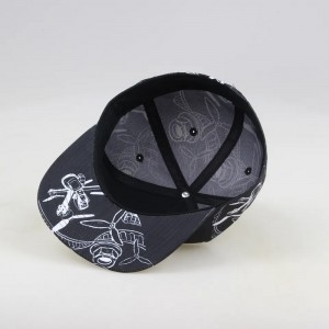 Модна модна мода Flat Brim Allover Sublimation Printed 5 панела Персонализирани капачки и шапки на Snapback