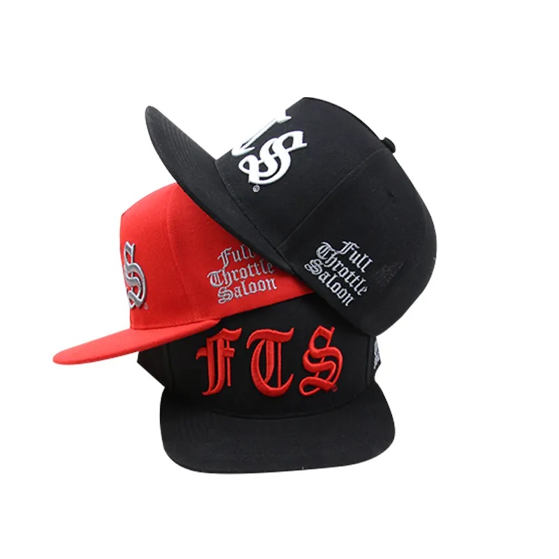 Бродерия памук плосък ръб възрастни обикновени мъжки хип -хоп шапки 5 панел Персонализирайте шапки за щракване с шапки с персонализирано лого