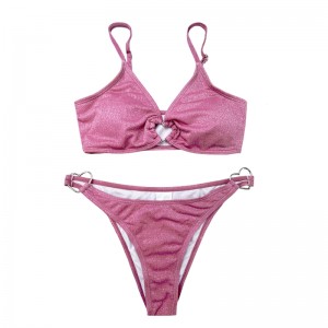 Метален пръстен с два части от плътни цветове бански костюми