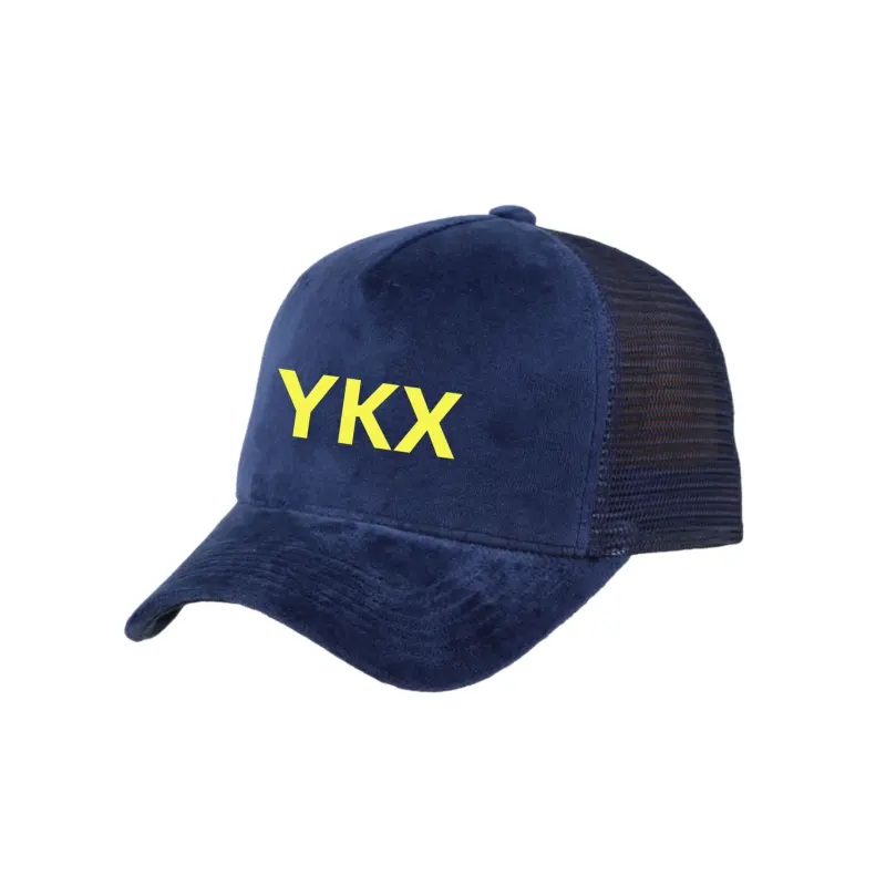 Фабрика по поръчка 5 панел Velvet Mesh Caper Cap 3d бродерия лого велур шапка на камион