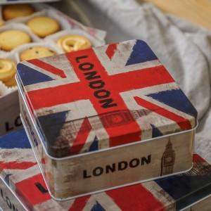 Кутии за бисквитки кутии за бонбони Кейнс квадратни калаени кутии