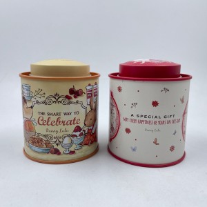 Тенекиена плоча кръг чай кади бонбони закуски опаковка кутия калай