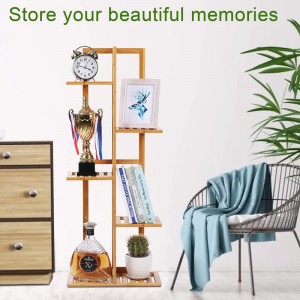 Персонализиран слой 6 ниво многофункционален дървен бамбуков багажник за цветя на открито закрито растение