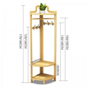 Висококачествен ъглов шелф за съхранение на палто за съхранение на пода за триъгълник за спалня хол