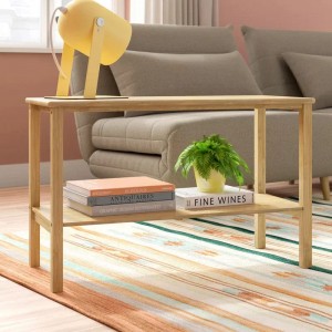 Хол естествен кафяв правоъгълна бамбукова масичка за кафе с съхранение