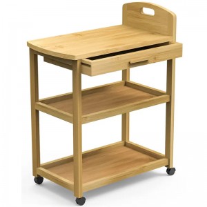 Отворете рафт за магазин за приготвяне на храна колички бамбук за съхранение на рафт за съхранение