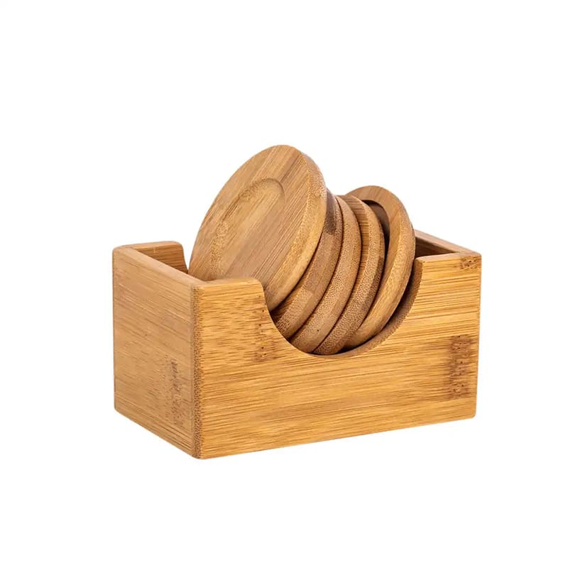 Висококачествен персонализиран комплект Bamboo Coaster
