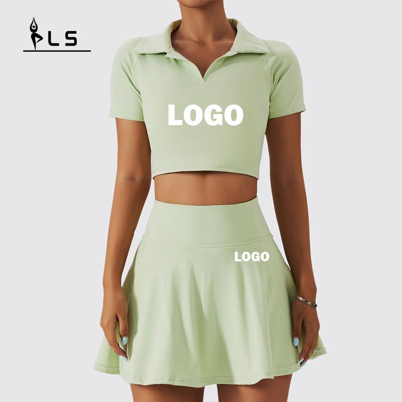 SC1055 Crop Top Polo Rish и тенис пола йога конюнто йога комплект фитнес жена 2024