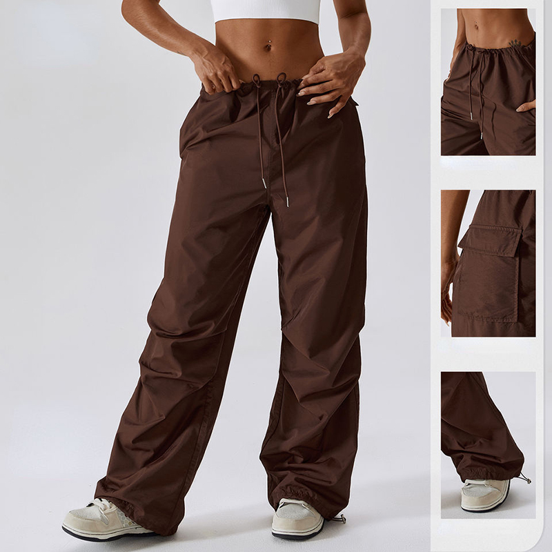 SC10113 Широко-крак случайни панталони жени американски стил на теглене направо гащеризон панталони панталони