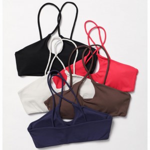 SC10165 Найлон зелен дишащи възрастни спортни сутиен Активен секси гръб Персонализиран лого за фитнес халтер спортен сутиен сутиен