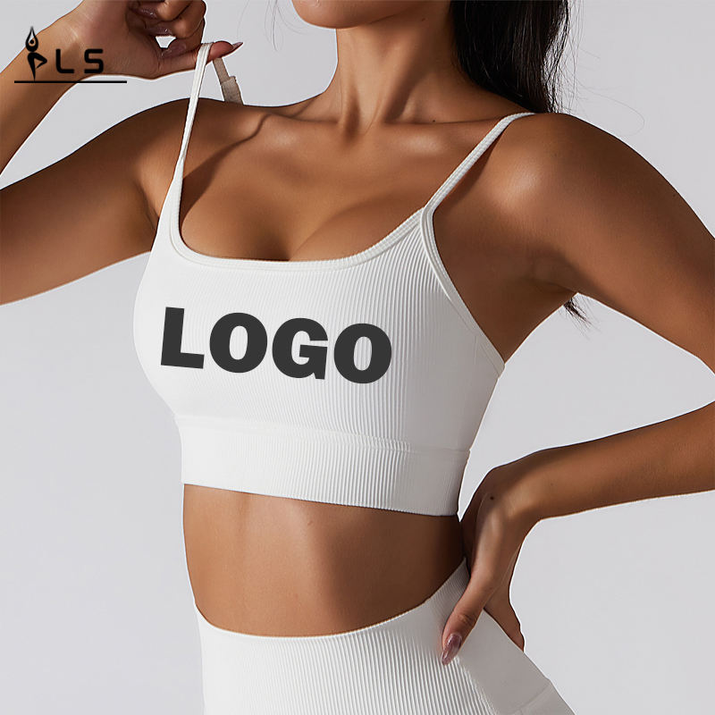 SC10174 White Sports Bra Active Wear Private Label Gym Yoga Bras Sexy Strappy Custom Sports Bra за жени