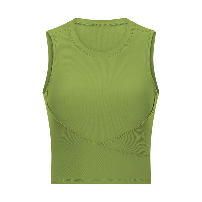 SC10254 Vest Sportswear Workout Yoga Tank Top за жена оребрена подплатена йога резервоар отгоре сутиен