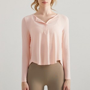 Sc10261 спортна риза жена фитнес топ жени секси спортна пот риза спорт йога тренировка хлабава бърза суха тениска жени