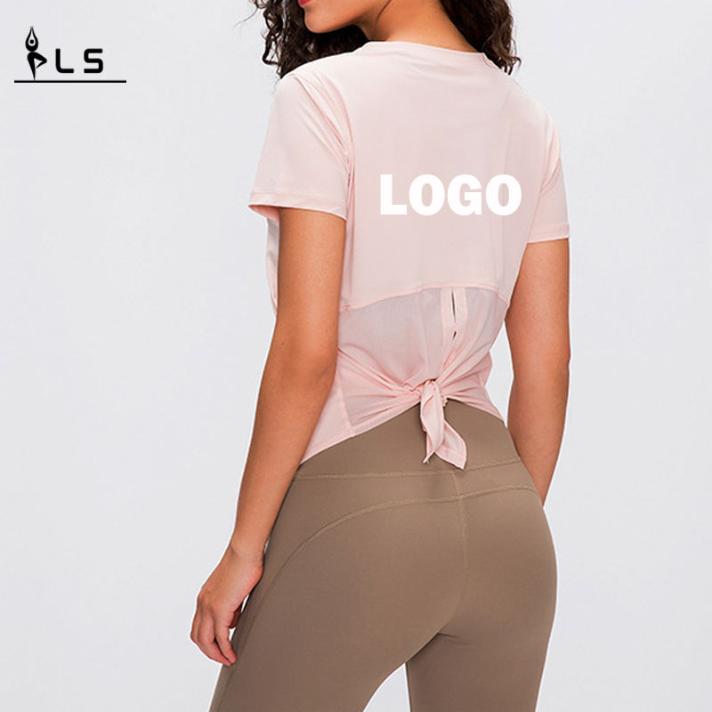 SC10269 Crop Top Gym Yoga Dryfit Sports Women \\ 's тениски Фитнес Топ жени Секси спортна риза пот