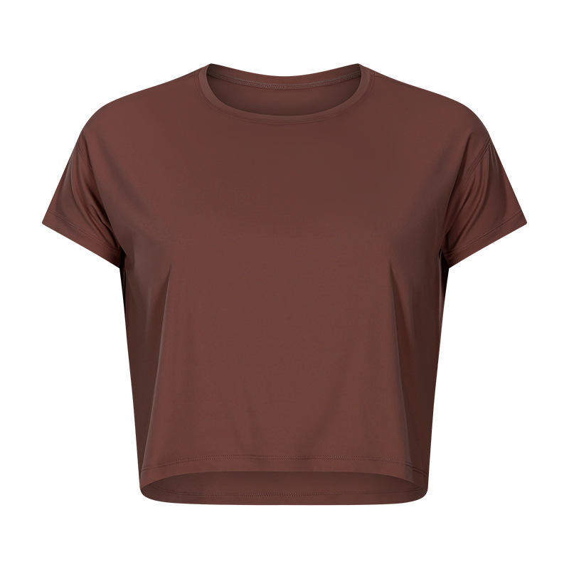 SC102610 Разхлабена риза за йога шорти за фитнес йога активно облекло с къс ръкав тениска от тениска отгоре Продажба Дишащо бързо изсушаване на свободното време йога