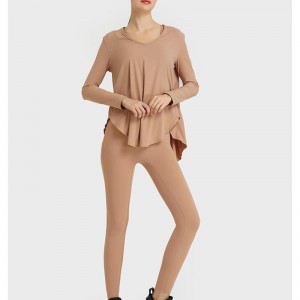 SC10272 Тениска разхлабена ежедневна фитнес йога с дълъг ръкав отгоре йога дълги ръкави жени тениска за фитнес риза