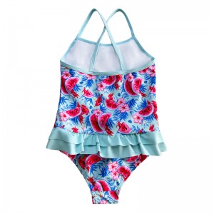 Триъгълник с бански костюм с диня от една част