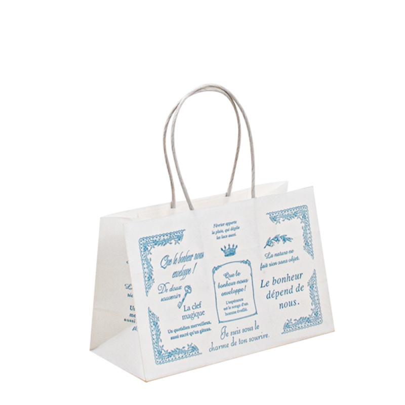 Персонализирана хартиена чанта със собствено лого, екологична хартиена торбичка за еднократна употреба с усукана дръжка, печат кафяви чанти за хартия за крафт