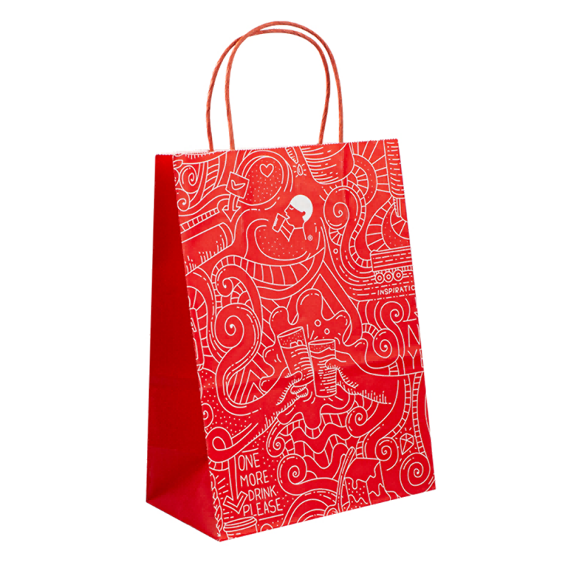 Големи размери Цена на едро кафява чанта с хартиена чанта с персонализирано лого за печат за пазаруване на хартиена чанта