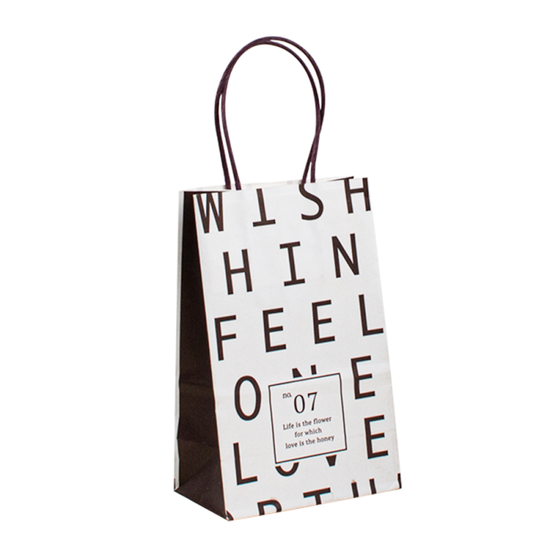 Рециклируема кафяв персонализиран хартиен чанта за храна за пазаруване бяла чанта с хартия за крафт