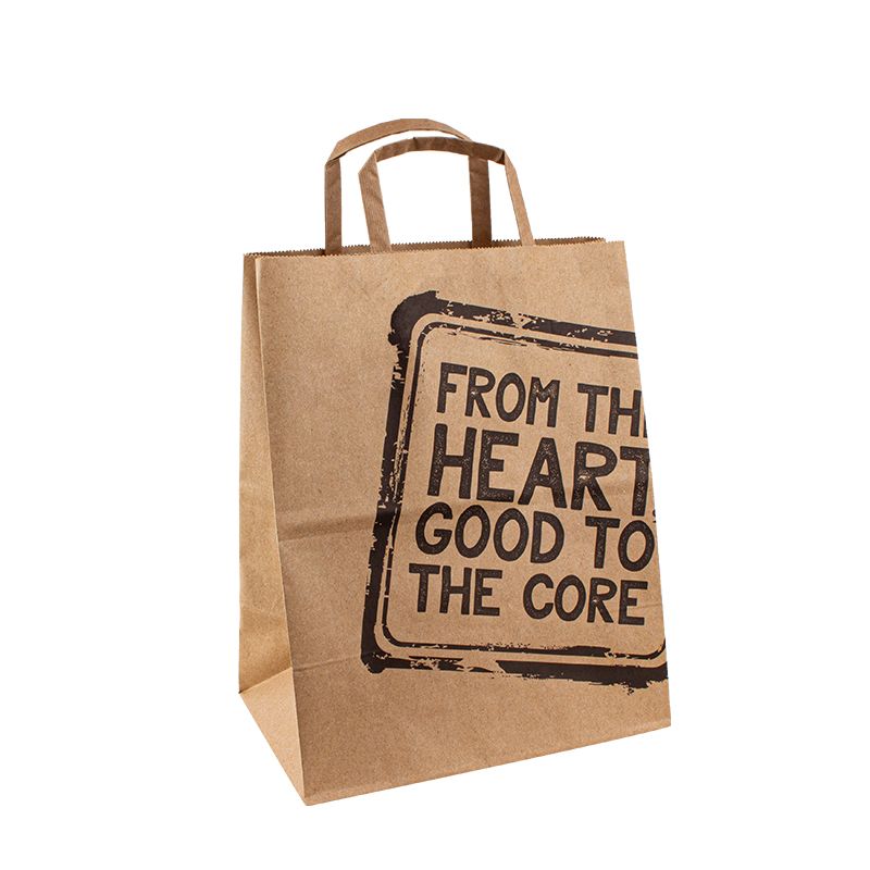 Хартиени торбички със собствено лого кафява чанта за пазаруване на Kraft Ppaper с лого малка хартиена торбичка Персонализирани хартиени торбички с хартия