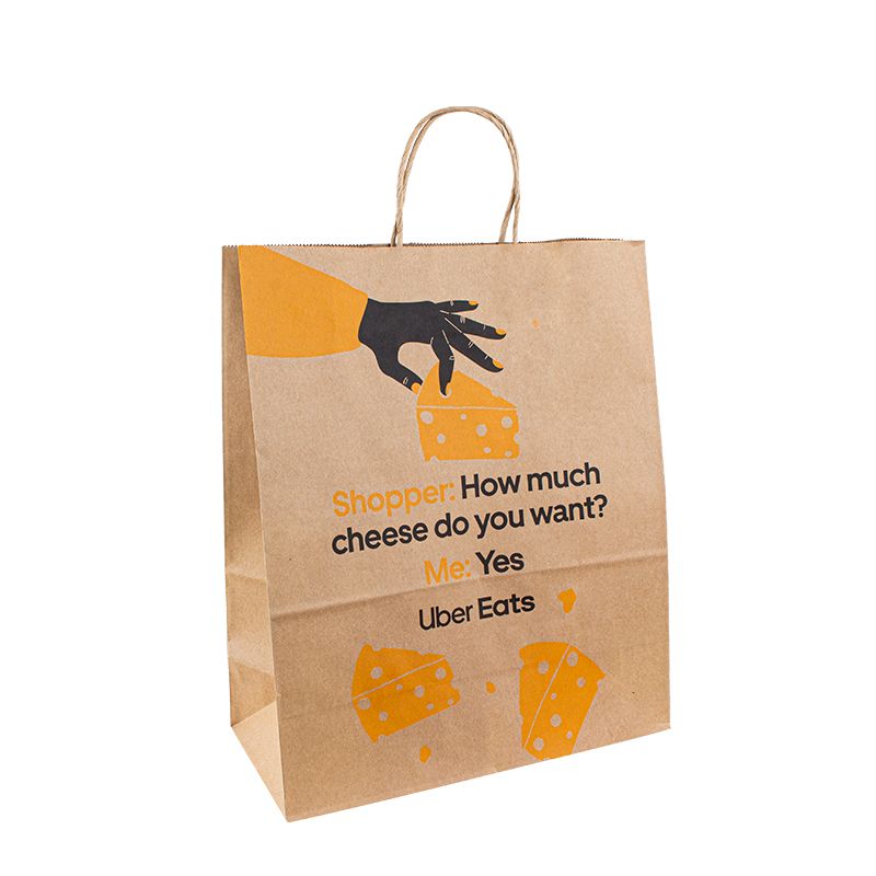 Хартиени торбички със собствено лого кафява чанта за пазаруване на Kraft Ppaper с лого малка хартиена торбичка Персонализирани хартиени торбички с хартия