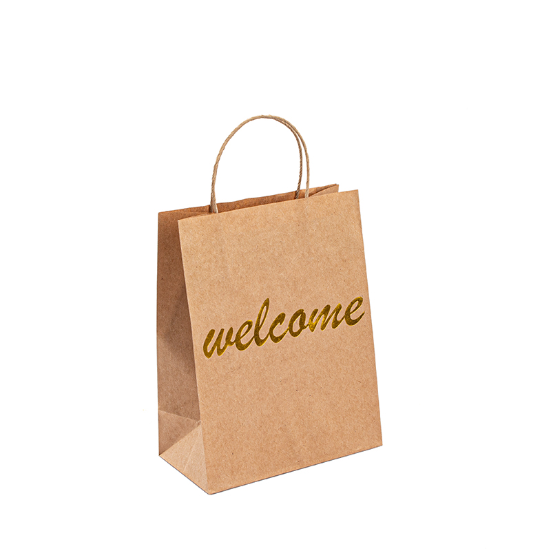 Kraft Retail Bolsas Луксозна хартиена чанта със собствена лого Kraft Paper Bag с дръжка