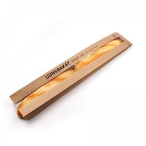 Кафяви/white Kraft Bakery Bags с прозорец Персонализируем траен екологичен